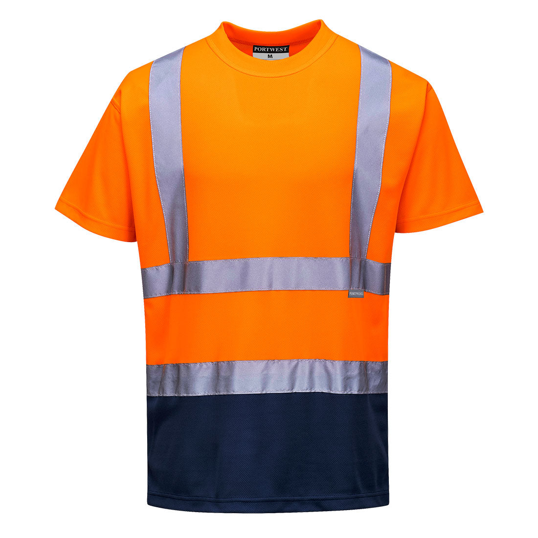 Warn-T-Shirt zweifarbig