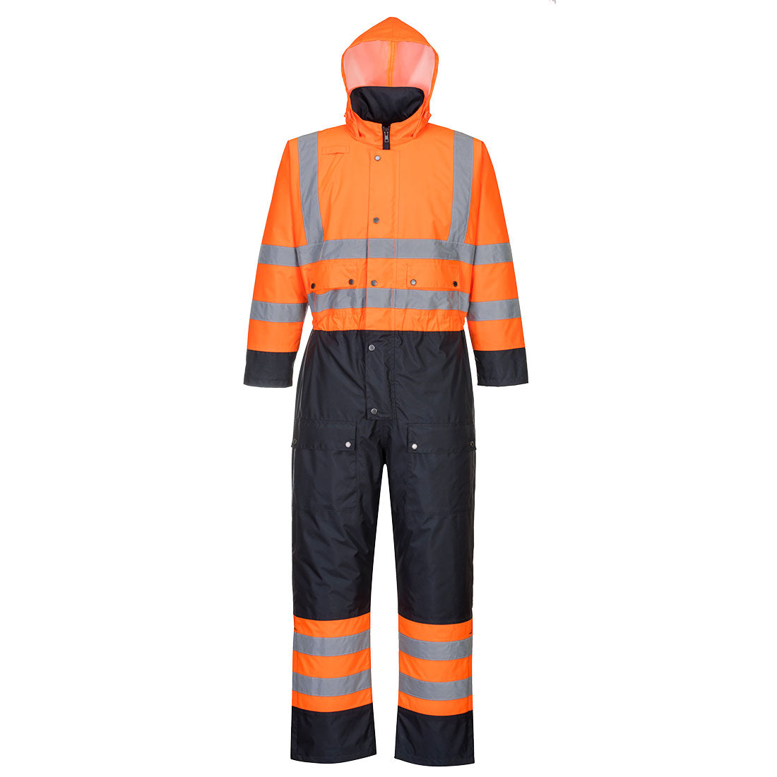 Insulated contrast high-visibility coverall