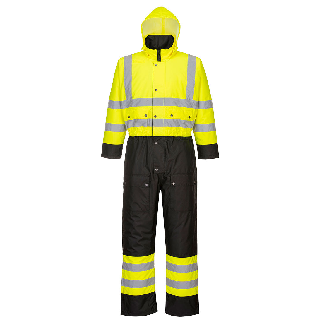 Insulated contrast high-visibility coverall