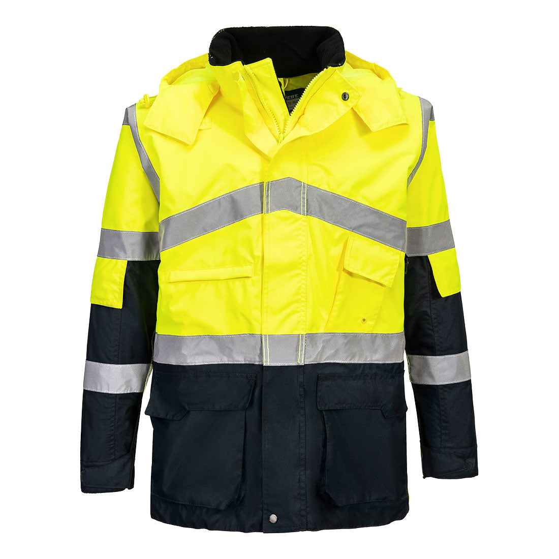 Zweifarbige Warnjacke atmungsaktiv