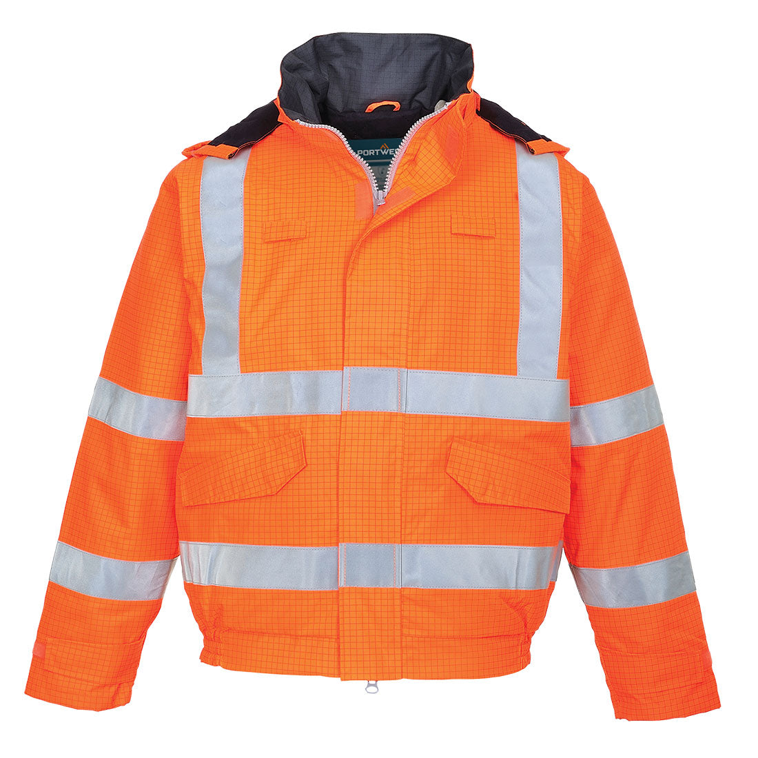 Flame-retardant hi-vis and antistatic Bomber jacket Bizflame Rain