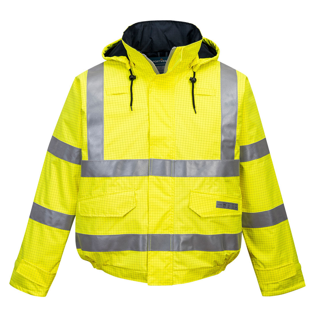 Flame-retardant hi-vis and antistatic Bomber jacket Bizflame Rain