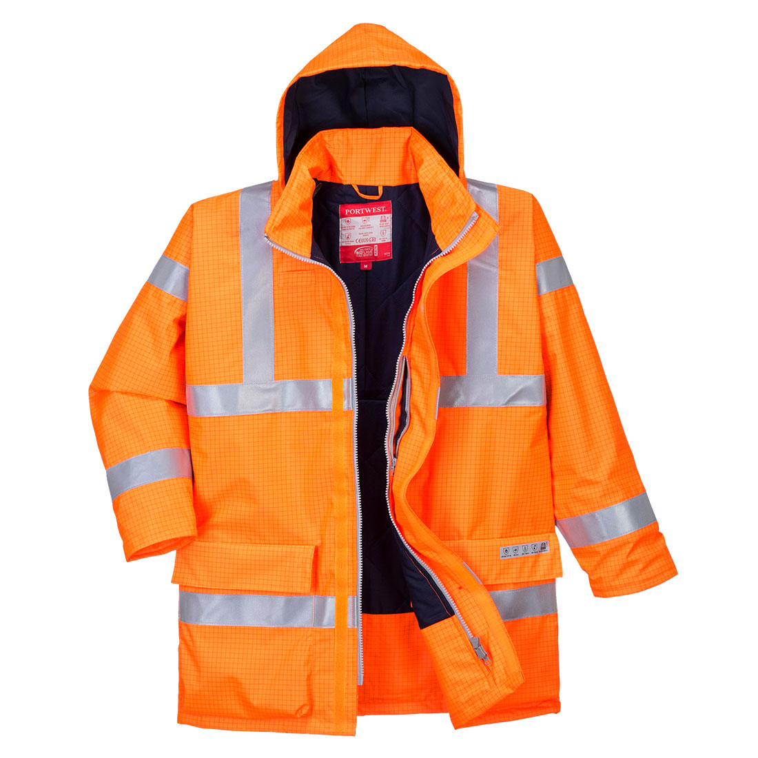 Waterproof Bizflame Rain hi-vis jacket flame-retardant and antistatic