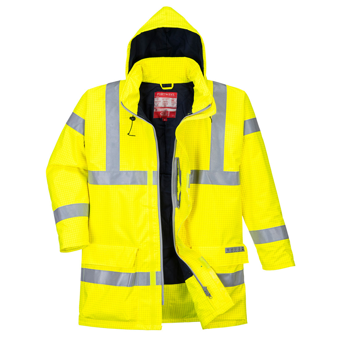Waterproof Bizflame Rain hi-vis jacket flame-retardant and antistatic